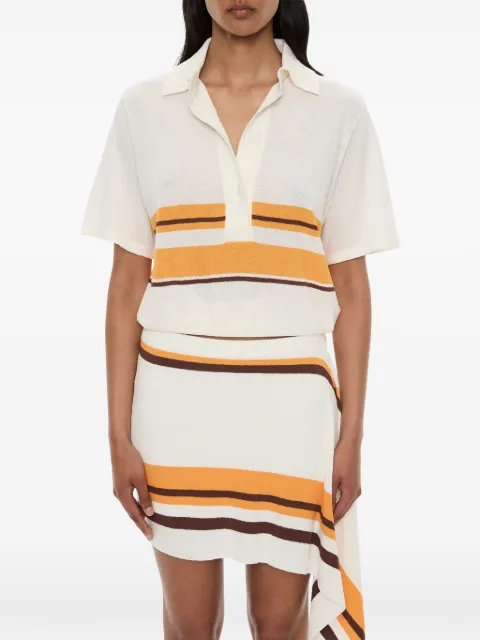 Christopher Esber striped knit polo shirt Neutrals 26021034