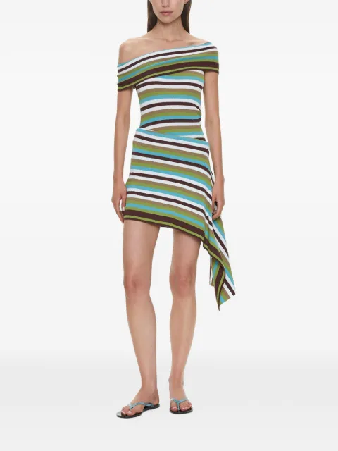 Christopher Esber stripe-knit draped mini dress White 26023737