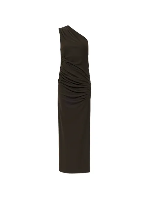 ROTATE BIRGER CHRISTENSEN one-shoulder ruched maxi dress Brown 116178