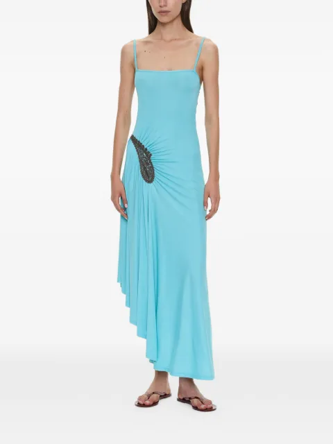 Christopher Esber paisley-lace ribbed asymmetric dress Blue 26023692