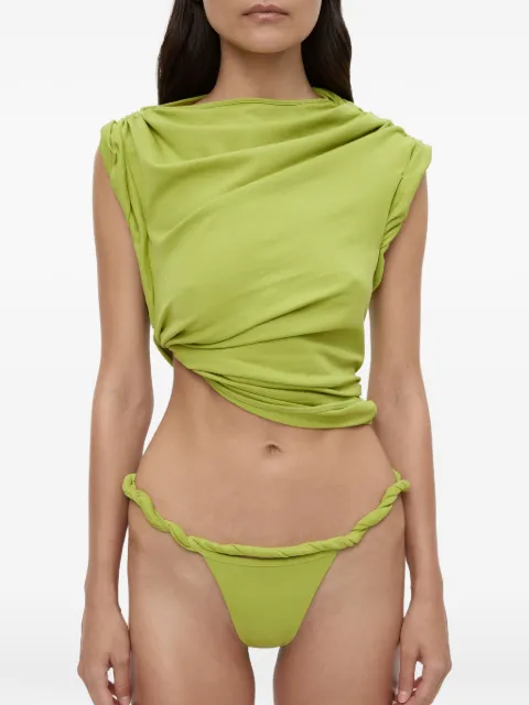 Christopher Esber draped asymmetric T-shirt Green 26021677