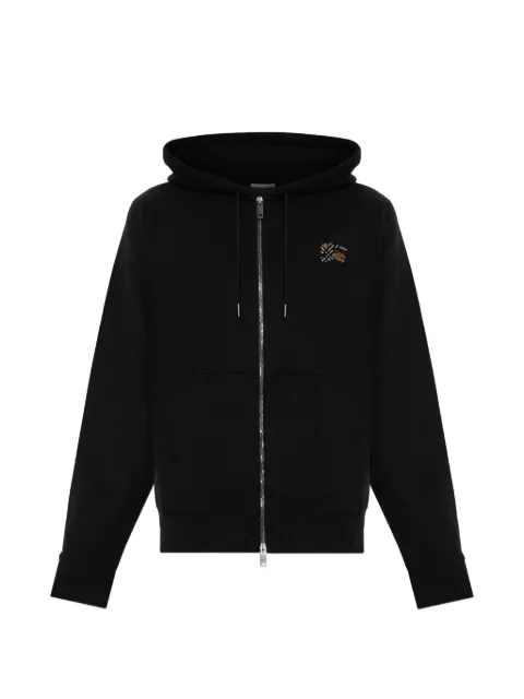 Burberry embroidered zip-up hoodie Black 8130195