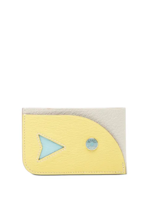 Hermès Pre-Owned 2023 Chevre Mysore Poisson card holder Yellow PO9X92KCO1HLHD1Y