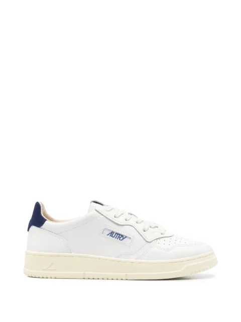 Autry Medalist low sneakers in white leather and blue depths suede White AULMBJ03