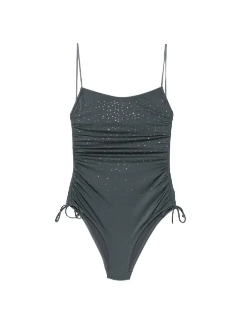 MC2 Saint Barth Eliya strass-embellished ruched swimsuit Grey ELIY001