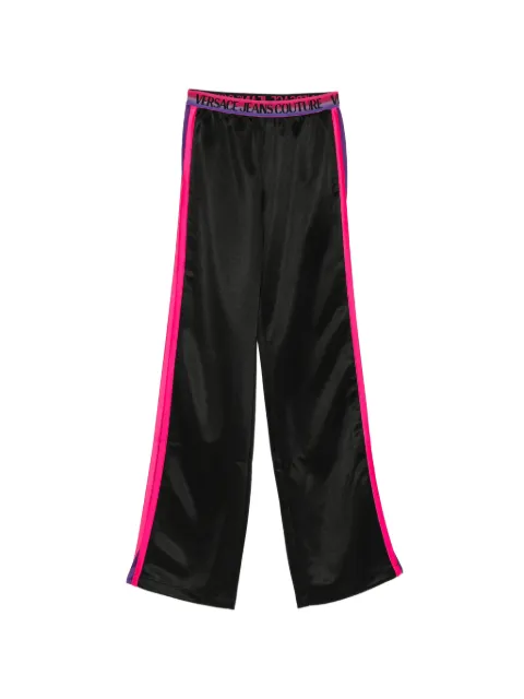 Versace Jeans Couture logo-waistband side-striped track pants Black E74HAA326EF0015