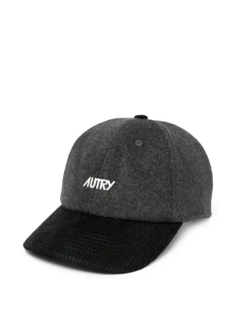 Autry logo-embroidered corduroy-brim cap Grey ACPU1346