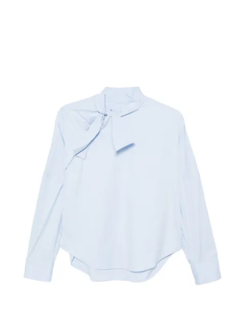 Xacus Tansi pussy-bow long-sleeve shirt Blue TANSI330915125