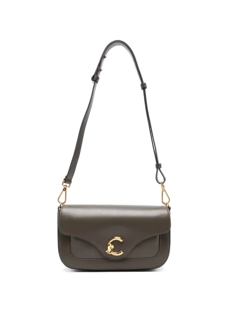 Coccinelle logo-plaque leather shoulder bag Green E1SSK120321
