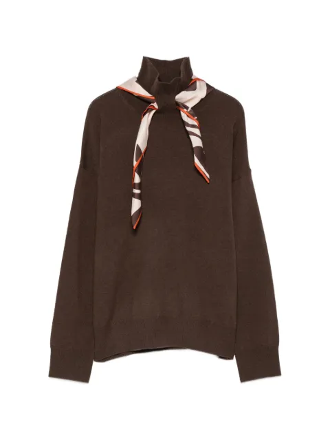 Seventy scarf-detail high-neck sweater Brown MT4233900331225