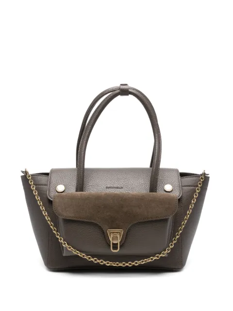 Coccinelle grainy-leather chain-detail tote bag Green E1VGE180201