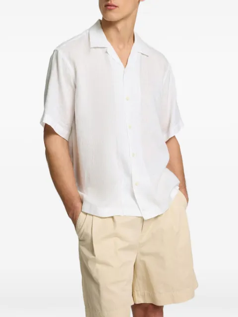 SELECTED short-sleeved linen shirt White 16096908
