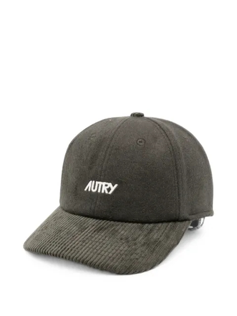 Autry logo-embroidered corduroy-brim baseball cap Grey ACPU1344