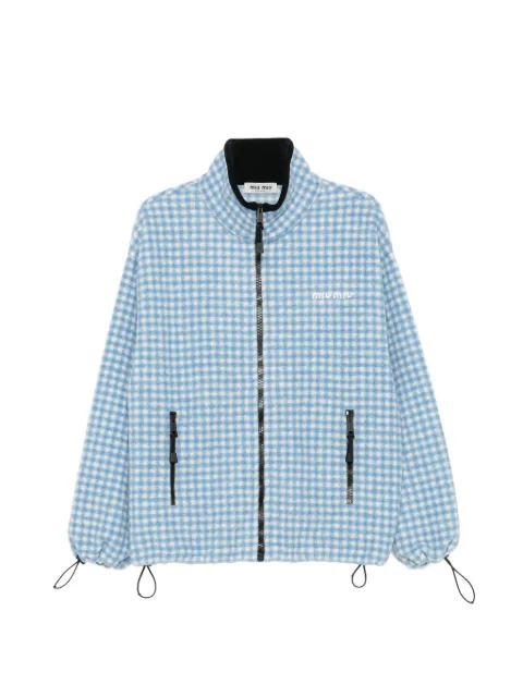 Miu Miu check zip-up jacket Blue MJL0426375