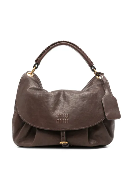 Miu Miu Rendez-Vous leather tote bag Brown 5BC2192BBL