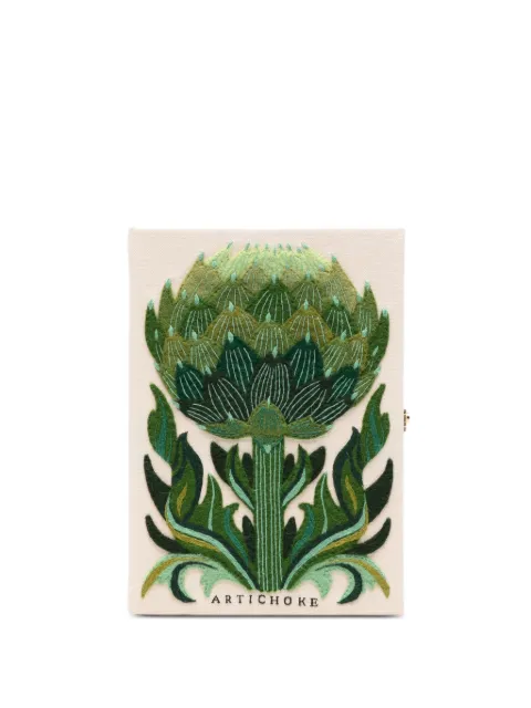 Olympia Le-Tan Artichoke embroidered clutch bag Neutrals HOVENDENBCLI08PT