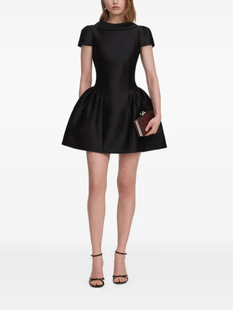 Self-Portrait dropped-waistline A-line mini dress Black PF26097SB