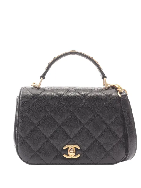 CHANEL Pre-Owned 2017-2018 Mini Quilted Caviar Carry Around Flap satchel Red QJVY0BO1CDACOV8H