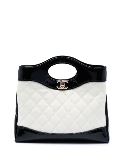 CHANEL Pre-Owned 2021-2026 Mini Bicolor Quilted Patent 31 Shopping Bag satchel Black RKGVC3CXP38C1NBB