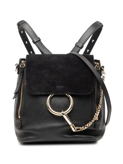 Chloé Pre-Owned 2017 Medium Calfskin and Suede Faye backpack Black U322XBAF0ACL55EU