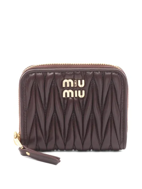 Miu Miu Pre-Owned Matelass  leather coin purse Brown 1068030