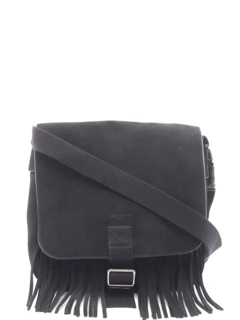 Saint Laurent Pre-Owned 2000s fringe suede shoulder bag Black 1072886