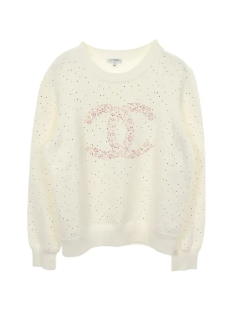 CHANEL Pre-Owned 1986-1988 Coco Mark sweatshirt White 1061086
