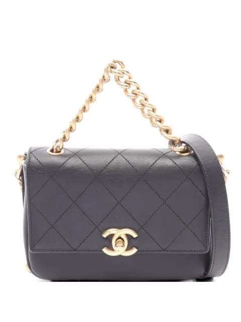CHANEL Pre-Owned 2018-2019 Matelassé quilted chain shoulder bag Black 107401526834786