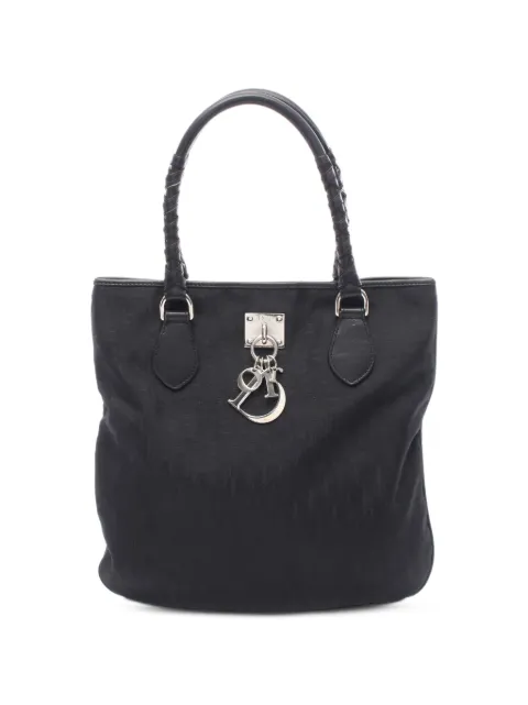 Christian Dior Pre-Owned Trotter logo-charm tote bag Black 1072226