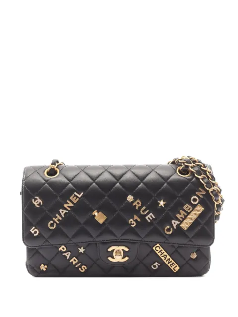 CHANEL Pre-Owned 2021-2022 Double Flap Icon-charms shoulder bag Black 107279531411486