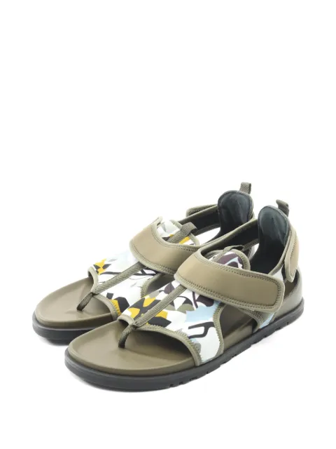 Hermès Pre-Owned 2010s Giorno touch-strap sandals Green 1050486
