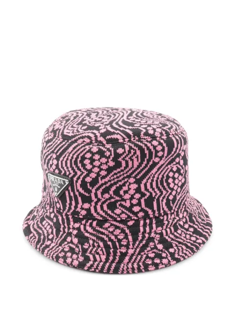 Prada Pre-Owned 2010s logo-plaque bucket hat Black 1061577