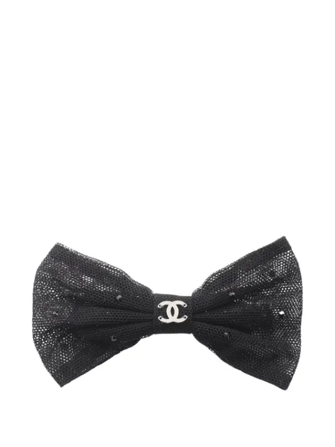 CHANEL Pre-Owned 1986-1988 Coco Mark Rhinestone barrette Black 1072477