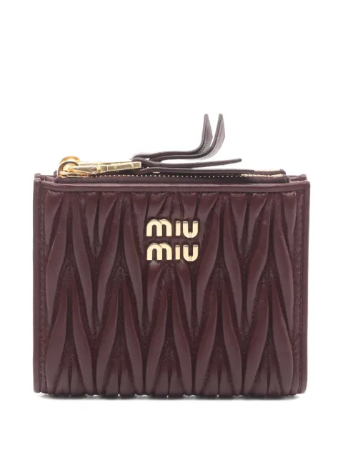 Miu Miu Pre-Owned Matelassé bi-fold wallet Red 1068028