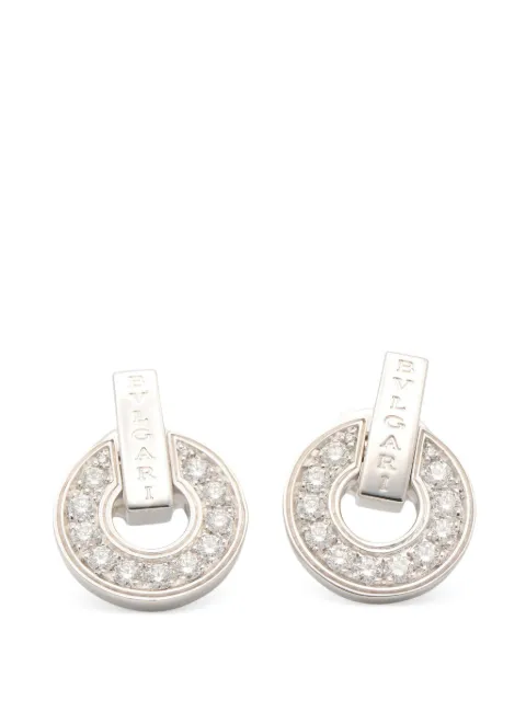 Bvlgari Pre-Owned 2010s diamond open-work earrings Silver 1066816