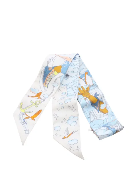 Hermès Pre-Owned 2020s Sur Mon Nuage silk scarf Blue 1058458