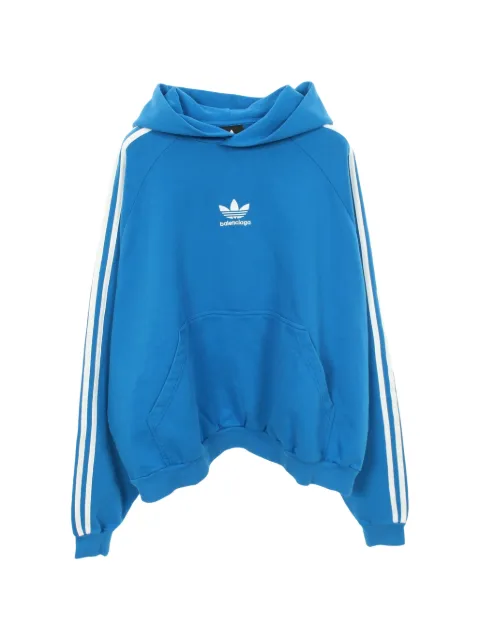 Balenciaga Pre-Owned 2010s logo-embroidered hoodie Blue 1054212