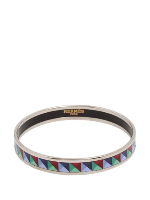 Hermès Pre-Owned 2010-2026 Narrow Enamel Clous de Trompe Bangle 65 costume bracelet Multicolour TO8WBAAHLV7P8X2A
