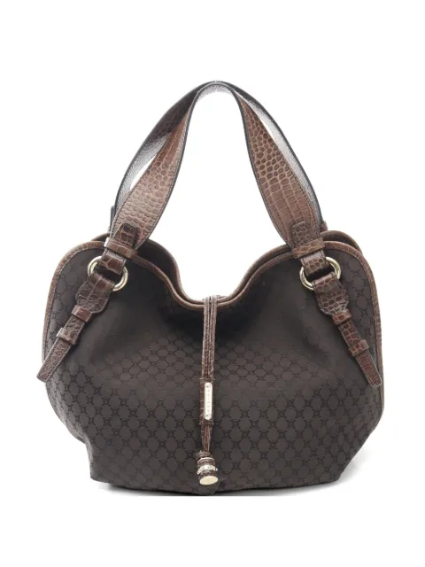 Celine Pre-Owned 2000s Macadam croc-embossed handbag Brown 1068376