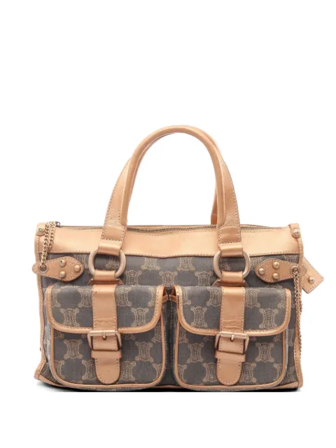 Celine Pre-Owned 00s Macadam buckle-detail tote bag Blue 1058049