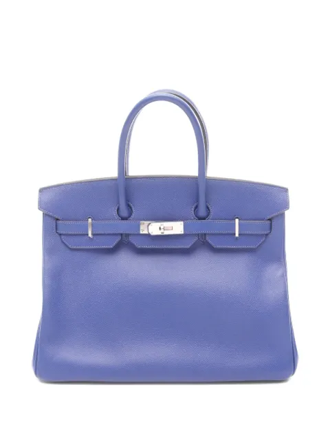 Hermès Pre-Owned 2014 35 Birkin leather tote bag Blue 1072000RINSQUARE