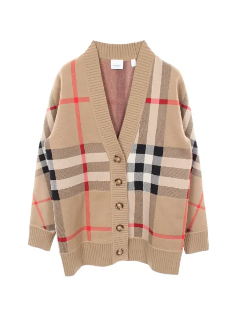 Burberry Pre-Owned Nova check jacquard cardigan Neutrals 1057274