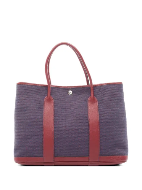 Hermès Pre-Owned 2014 PM Garden Party leather-trim tote bag Blue 1059748RINSQUARE
