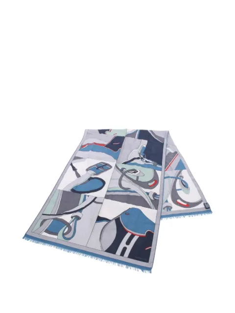 Hermès Pre-Owned 2010s Selle en Desordre shawl Grey 1071308