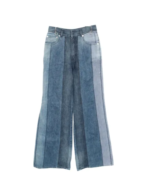 Christian Dior Pre-Owned 2010s panelled wide-leg jeans Blue 1064250