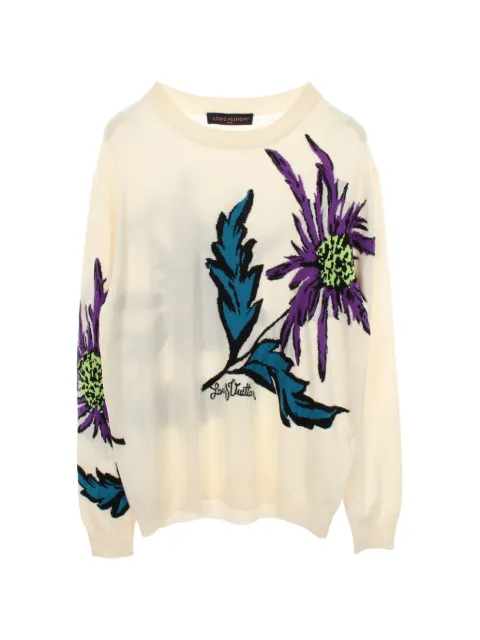 Louis Vuitton Pre-Owned Thistle intarsia sweater White 1060369