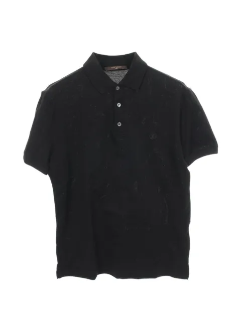 Louis Vuitton Pre-Owned 2010s LV Circle embroidered polo shirt Black 1067441