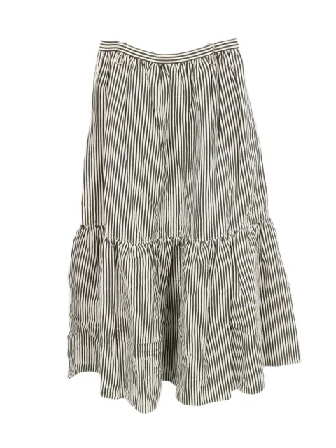 Christian Dior Pre-Owned 2021 Cruise striped linen midi skirt Neutrals 1065523