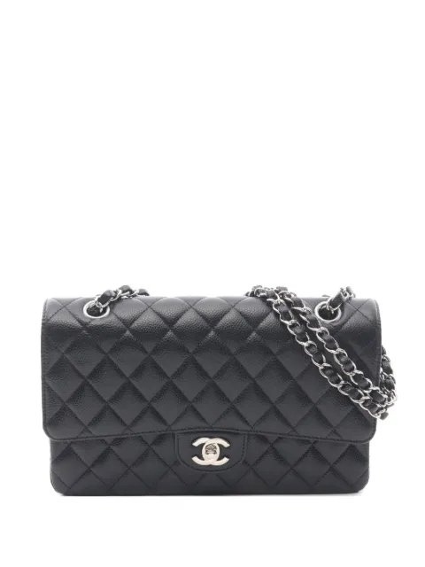 CHANEL Pre-Owned 2018-2019 matelassé double-flap shoulder bag Black 107287026769110