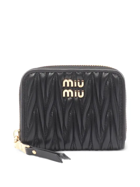 Miu Miu Pre-Owned 2020s Matelassé leather wallet Black 1068029